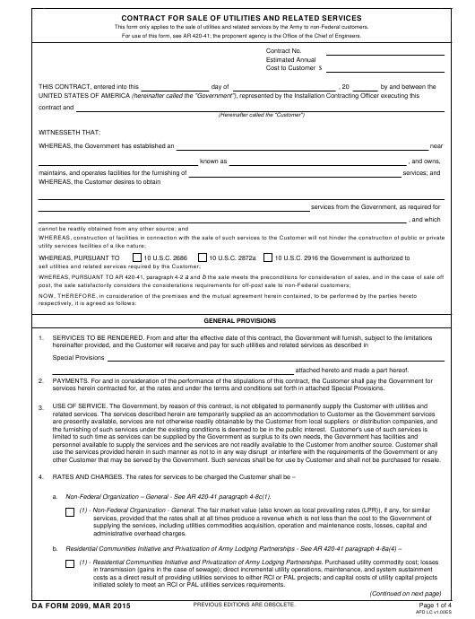 da Form 2099 fillable