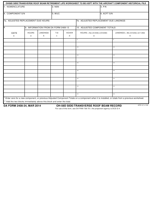 da Form 2408-34 fillable