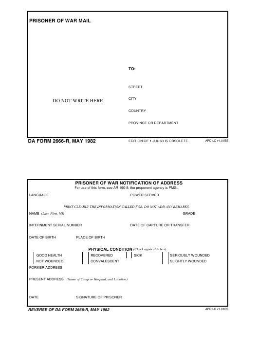 da Form 2666-R fillable