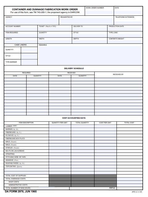 da Form 2978 fillable