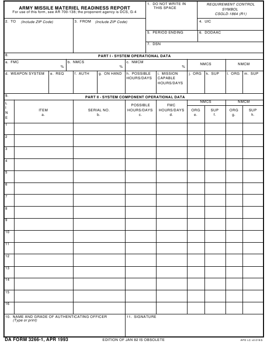 da Form 3266-1 fillable