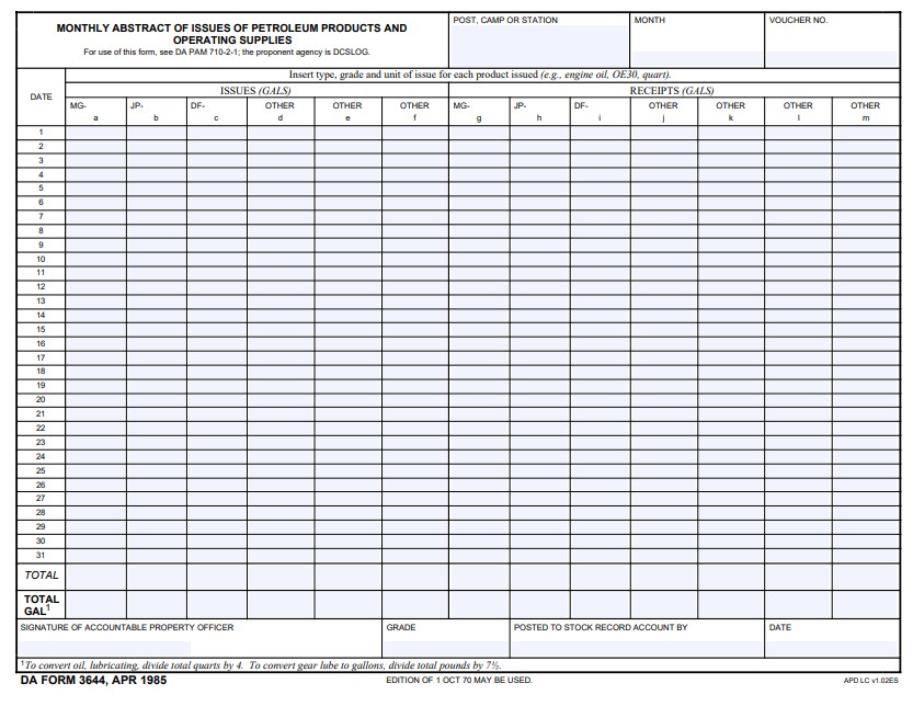 da Form 3644 fillable