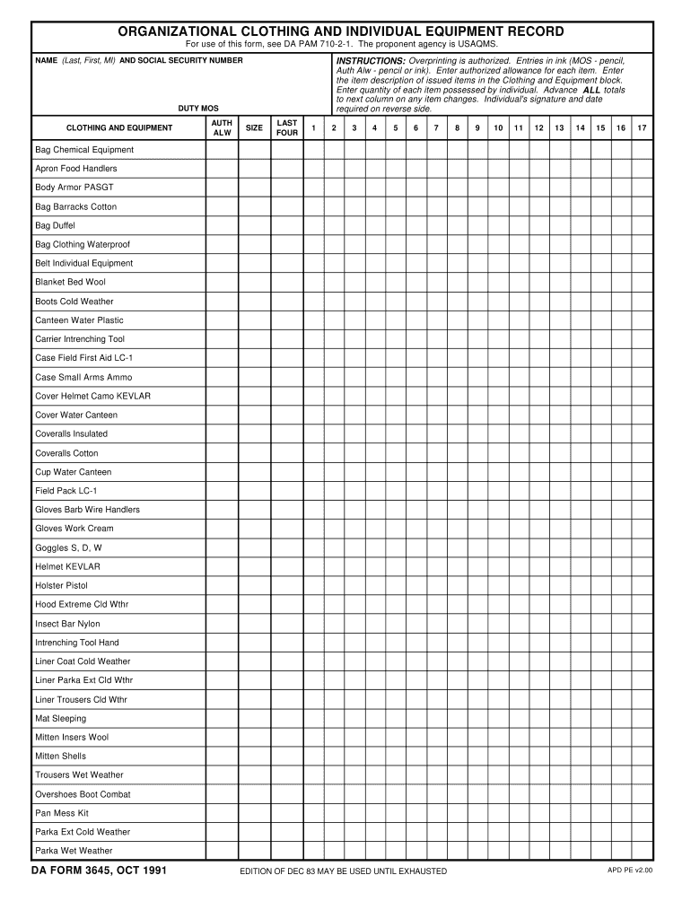 da Form 3645 fillable