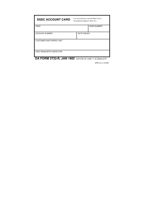 da Form 3733-R fillable