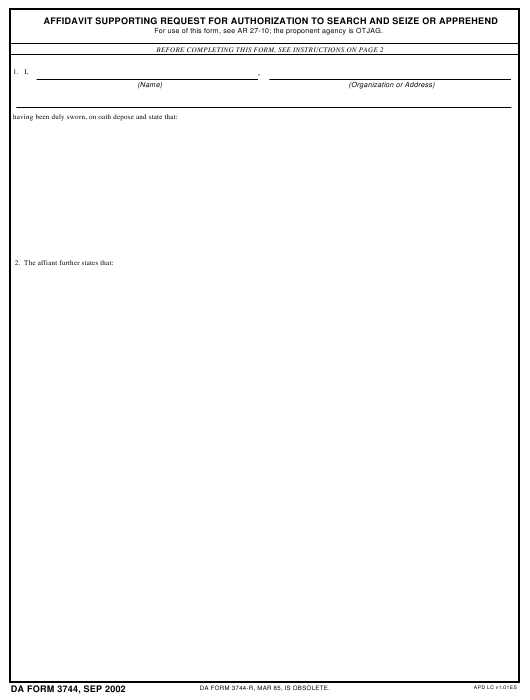 da Form 3744 fillable