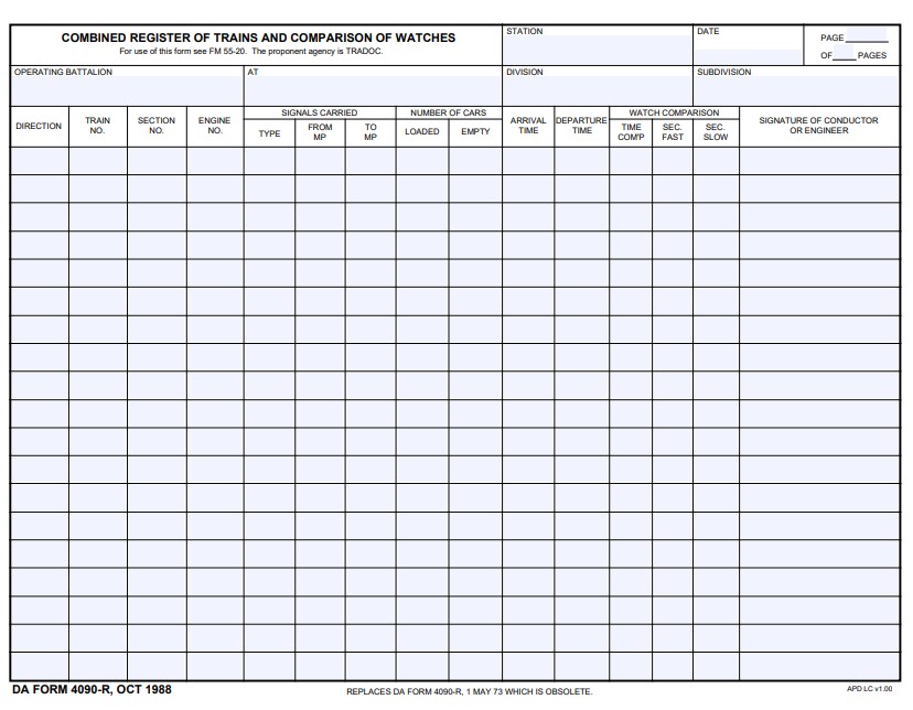 da Form 4090-R fillable