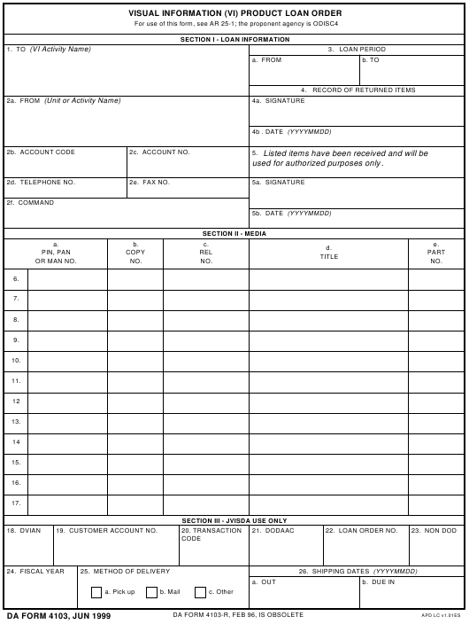 da Form 4103 fillable