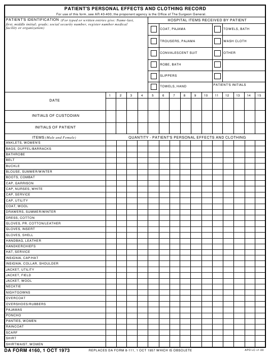 da Form 4160 fillable