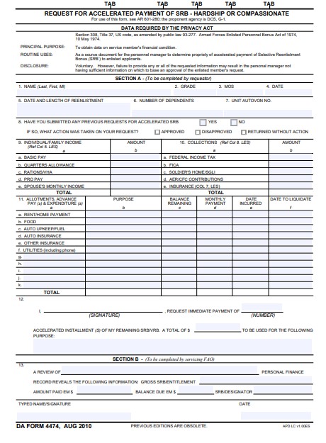 da Form 4474 fillable