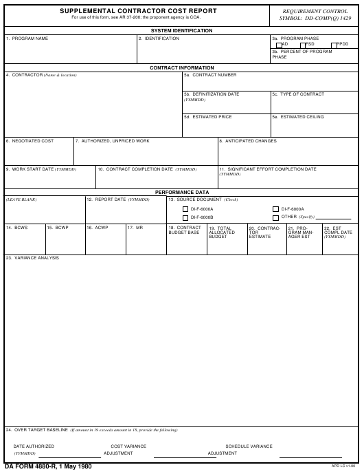 da Form 4880-R fillable