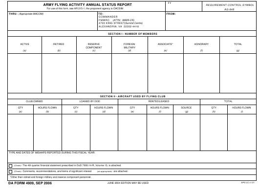 da Form 4909 fillable