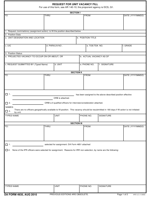 da Form 4935 fillable