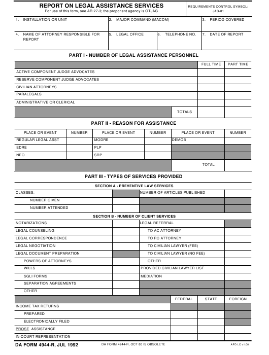 da Form 4944-R fillable