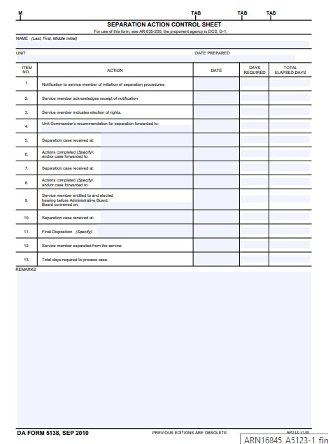 da Form 5138 fillable