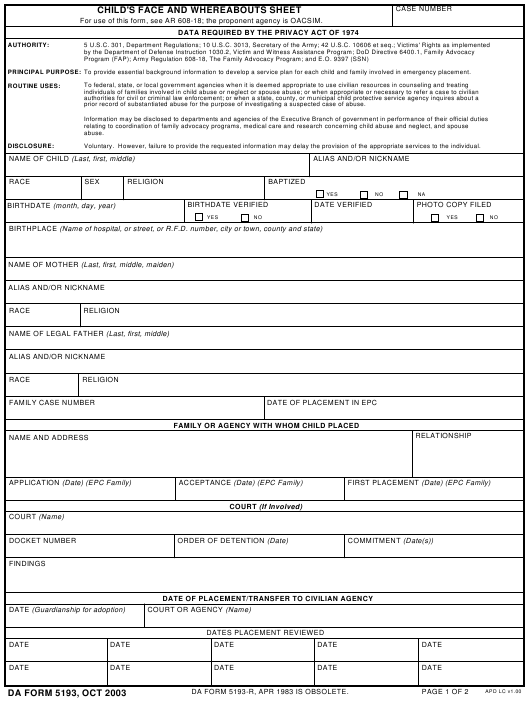 da Form 5193 fillable