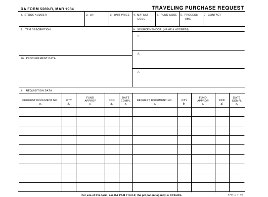 da Form 5289-R fillable