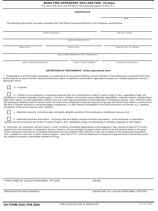 da Form 5328 fillable