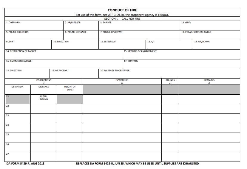 da Form 5429-R fillable