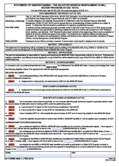 da Form 5435-1 fillable