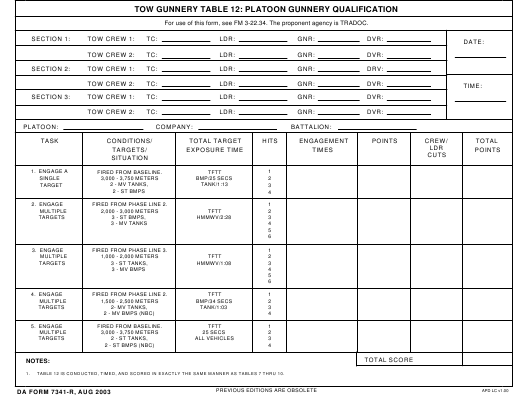 da Form 7341-R fillable