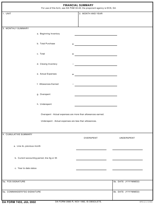 da Form 7455 fillable