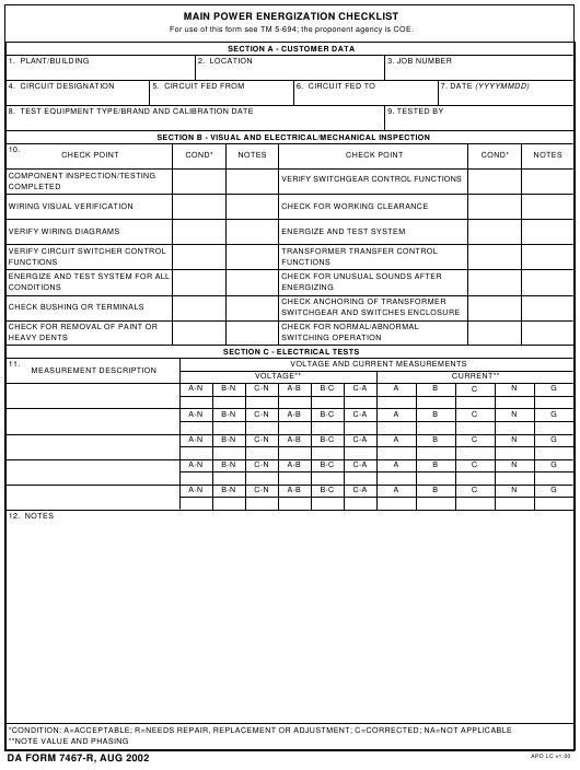 da Form 7467-R fillable