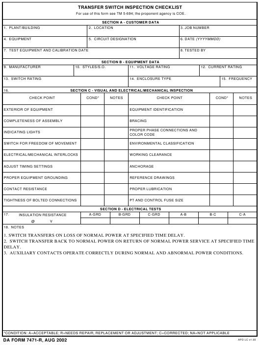 da Form 7471-R fillable