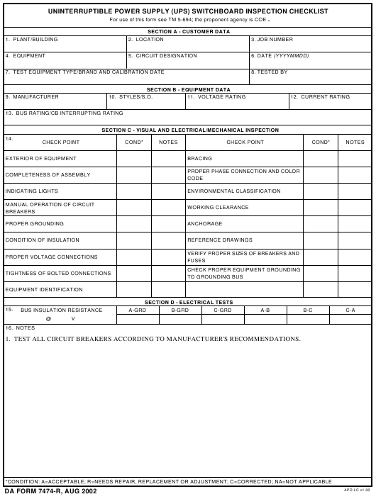 da Form 7474-R fillable