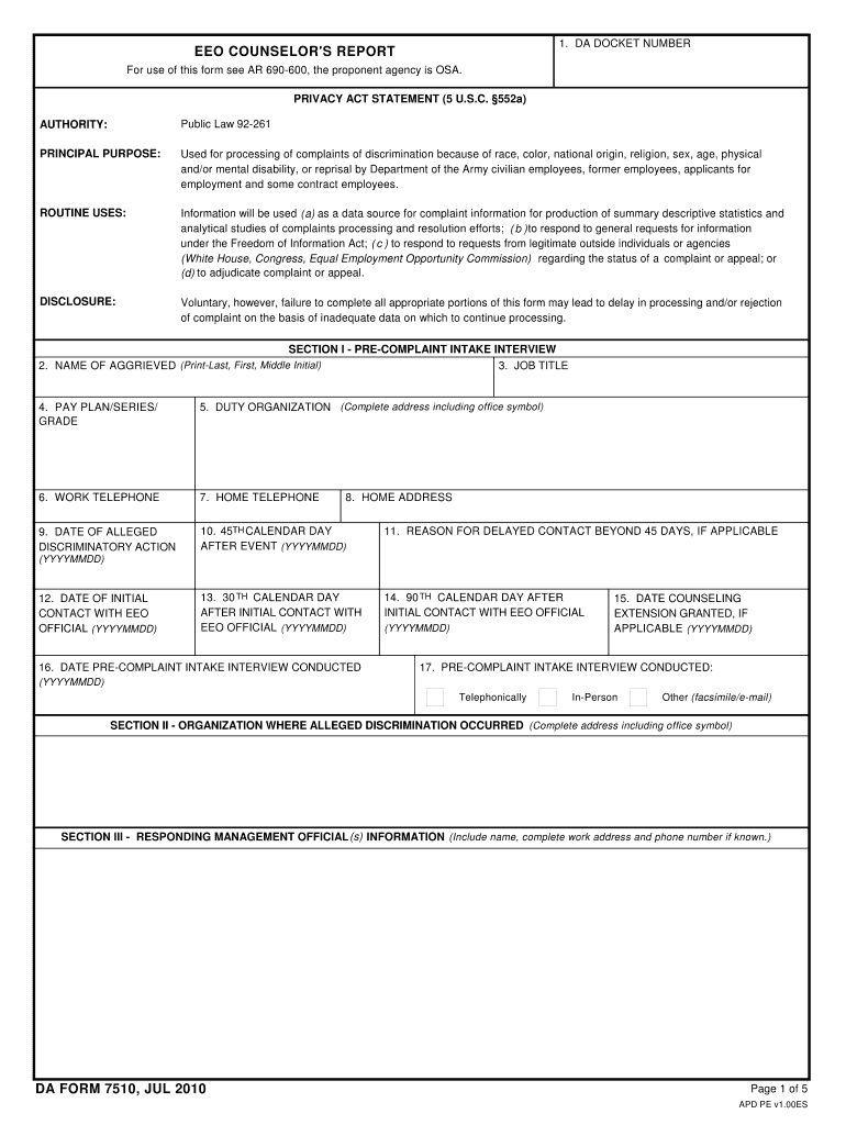 da Form 7510 fillable