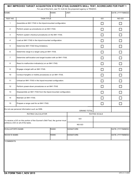 da Form 7540-1 fillable