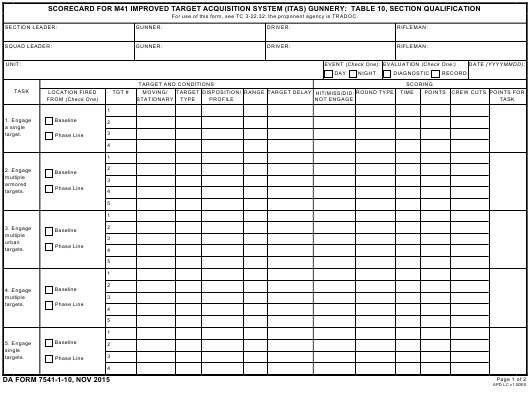 da Form 7541-1-10 fillable