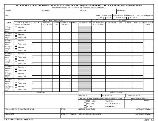 da Form 7541-1-4 fillable