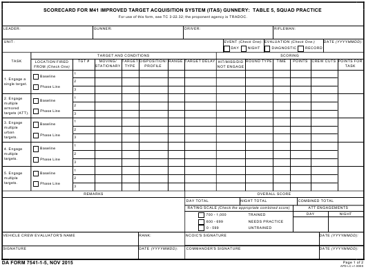 da Form 7541-1-5 fillable