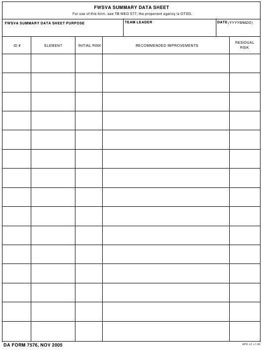 da Form 7576 fillable