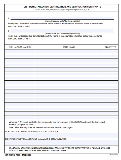 da Form 7578 fillable