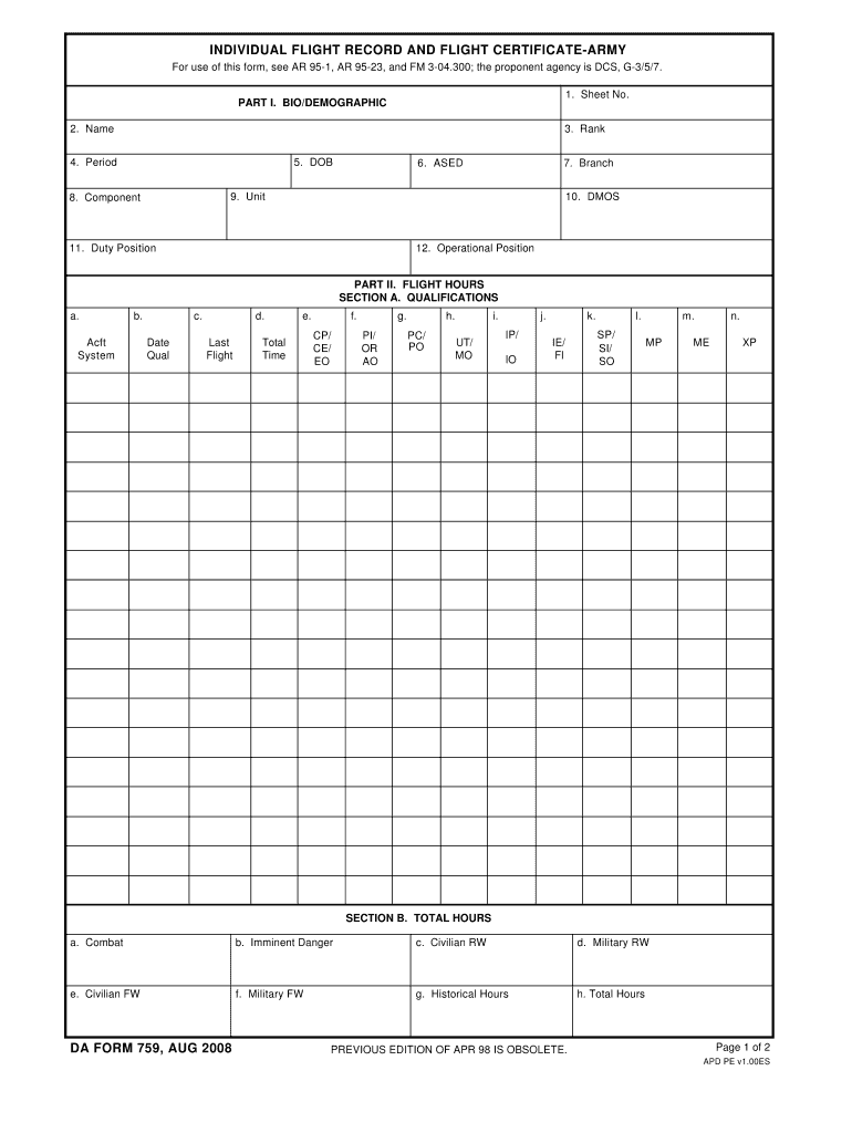 da Form 759 fillable