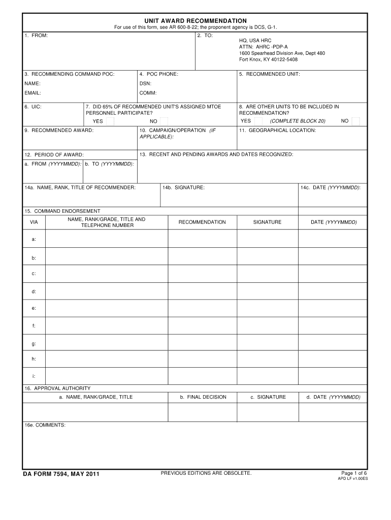 da Form 7594 fillable