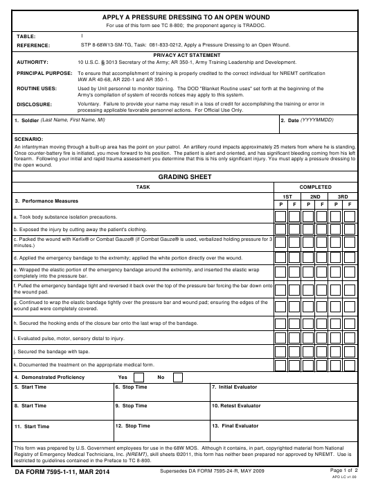 da Form 7595-1-11 fillable