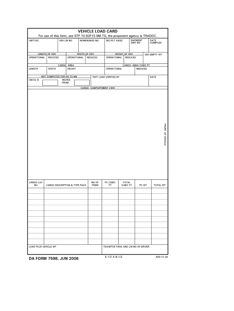 da Form 7598 fillable