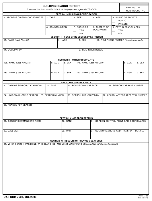 da Form 7603 fillable