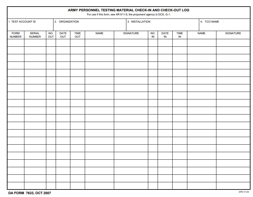 da Form 7633 fillable