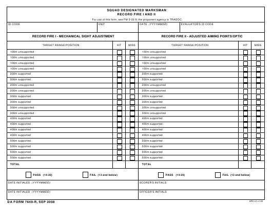 da Form 7649-R fillable