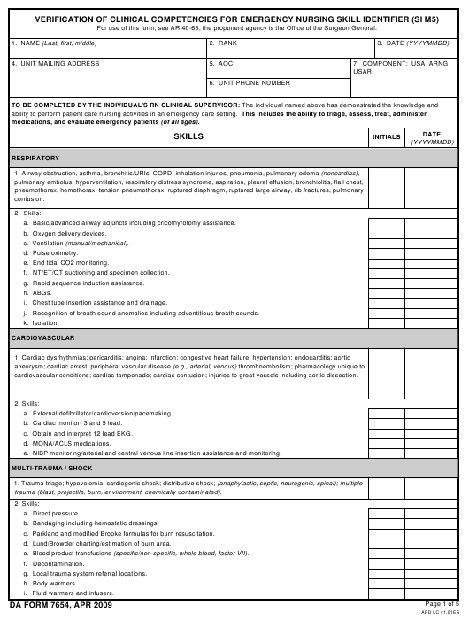 da Form 7654 fillable