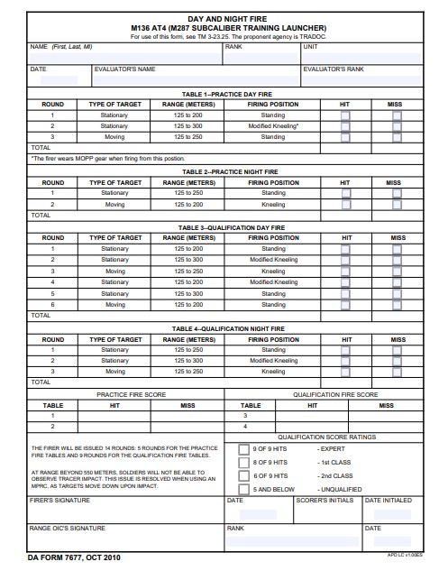 da Form 7677 fillable