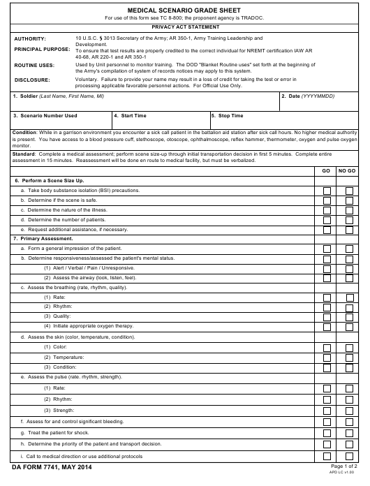 da Form 7741 fillable