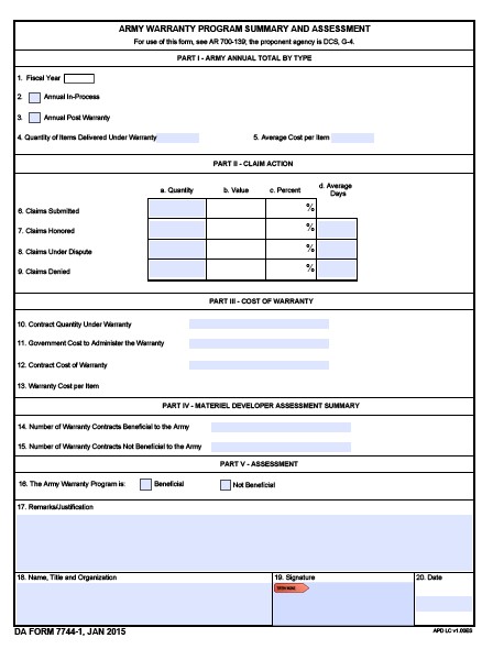 da Form 7744-1 fillable