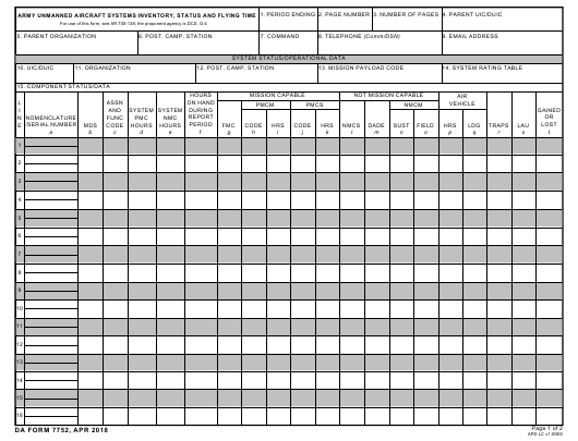 da Form 7752 fillable