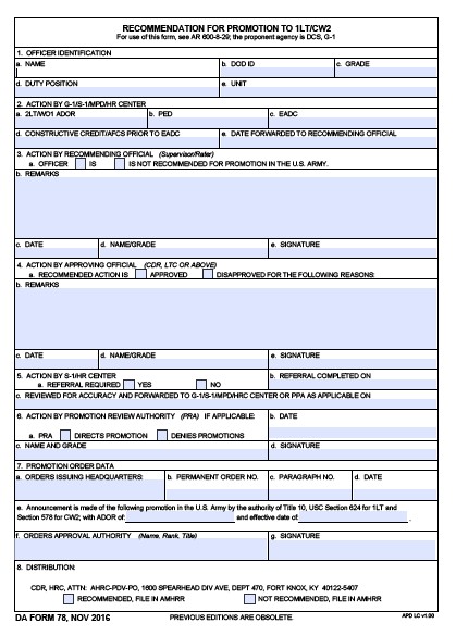 da Form 78 fillable