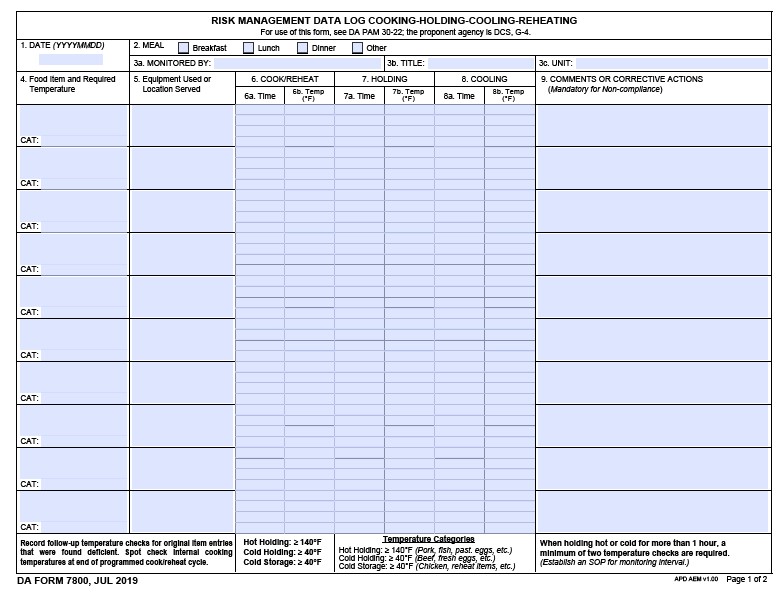 da Form 7800 fillable