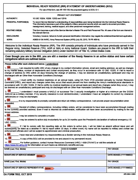 da Form 7852 fillable